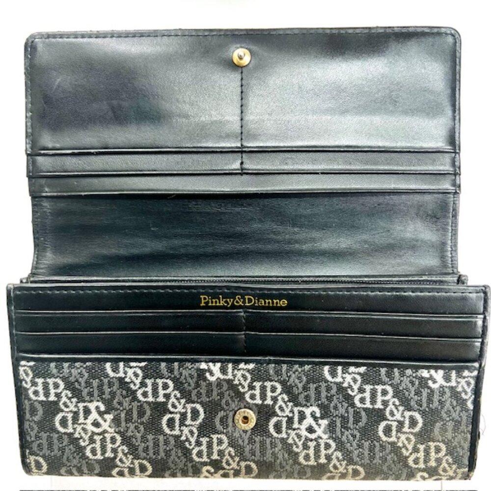 VGT Pinky & Dianne Denim Snap Accordion Wallet With Gray Black Logo Bifold(12) - Picture 14 of 14
